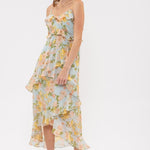 Floral Ruffle Midi Dress - Sage-Dress- Hometown Style HTS, women's in store and online boutique located in Ingersoll, Ontario