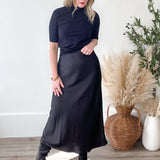 Satin-Like Maxi Skirt - Black-Skirt- Hometown Style HTS, women's in store and online boutique located in Ingersoll, Ontario