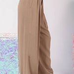 Pleated Linen Pants - Mocha-Pants- Hometown Style HTS, women's in store and online boutique located in Ingersoll, Ontario