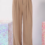 Pleated Linen Pants - Mocha-Pants- Hometown Style HTS, women's in store and online boutique located in Ingersoll, Ontario