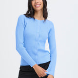 Rib Knit Cardigan- Periwinkle-cardigan- Hometown Style HTS, women's in store and online boutique located in Ingersoll, Ontario