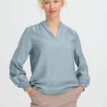 Long Sleeve Dressy Blouse - Sky-blouse- Hometown Style HTS, women's in store and online boutique located in Ingersoll, Ontario