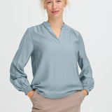 Long Sleeve Dressy Blouse - Sky-blouse- Hometown Style HTS, women's in store and online boutique located in Ingersoll, Ontario