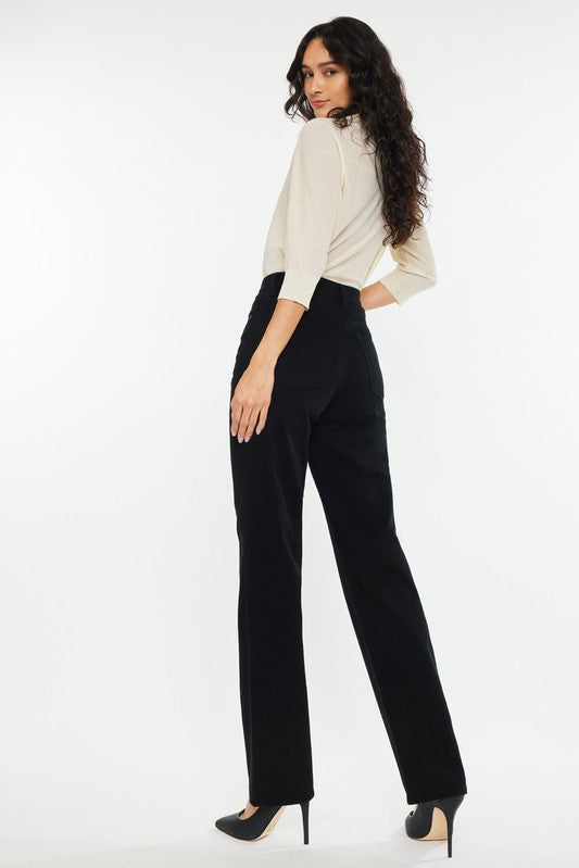 High Rise, Straight - Black-denim- Hometown Style HTS, women's in store and online boutique located in Ingersoll, Ontario
