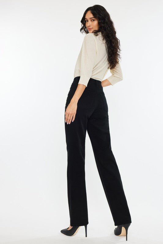 High Rise, Straight - Black-denim- Hometown Style HTS, women's in store and online boutique located in Ingersoll, Ontario
