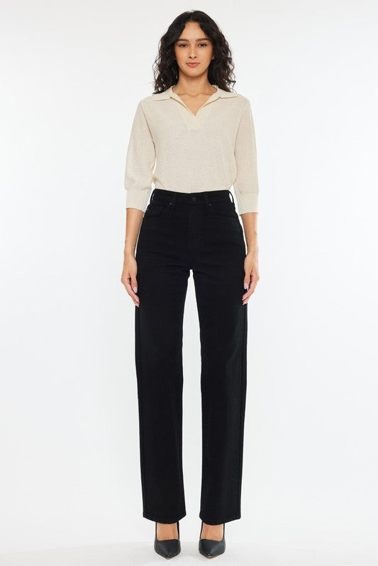 High Rise, Straight - Black-denim- Hometown Style HTS, women's in store and online boutique located in Ingersoll, Ontario
