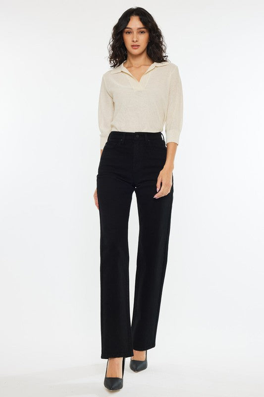 High Rise, Straight - Black-denim- Hometown Style HTS, women's in store and online boutique located in Ingersoll, Ontario