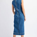 Sleeveless Denim Midi Dress-dress- Hometown Style HTS, women's in store and online boutique located in Ingersoll, Ontario