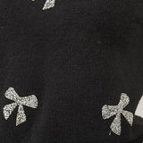 Bow Bead Sweater - Black-Sweater- Hometown Style HTS, women's in store and online boutique located in Ingersoll, Ontario