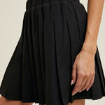 Pleated Active Skirt - Black-skirt- Hometown Style HTS, women's in store and online boutique located in Ingersoll, Ontario