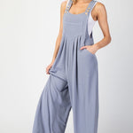 Solid Wide Leg Jumpsuit - Denim-Jumpsuits & Rompers- Hometown Style HTS, women's in store and online boutique located in Ingersoll, Ontario