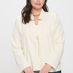 Notch Collar Long Sleeve Blazer - Ivory-Blazer- Hometown Style HTS, women's in store and online boutique located in Ingersoll, Ontario