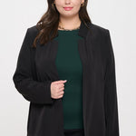 Notch Collar Long Sleeve Blazer - Black-Blazer- Hometown Style HTS, women's in store and online boutique located in Ingersoll, Ontario