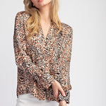 Leopard Print Top - Brown-Tops- Hometown Style HTS, women's in store and online boutique located in Ingersoll, Ontario