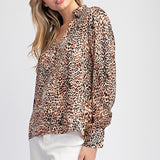 Leopard Print Top - Brown-Tops- Hometown Style HTS, women's in store and online boutique located in Ingersoll, Ontario