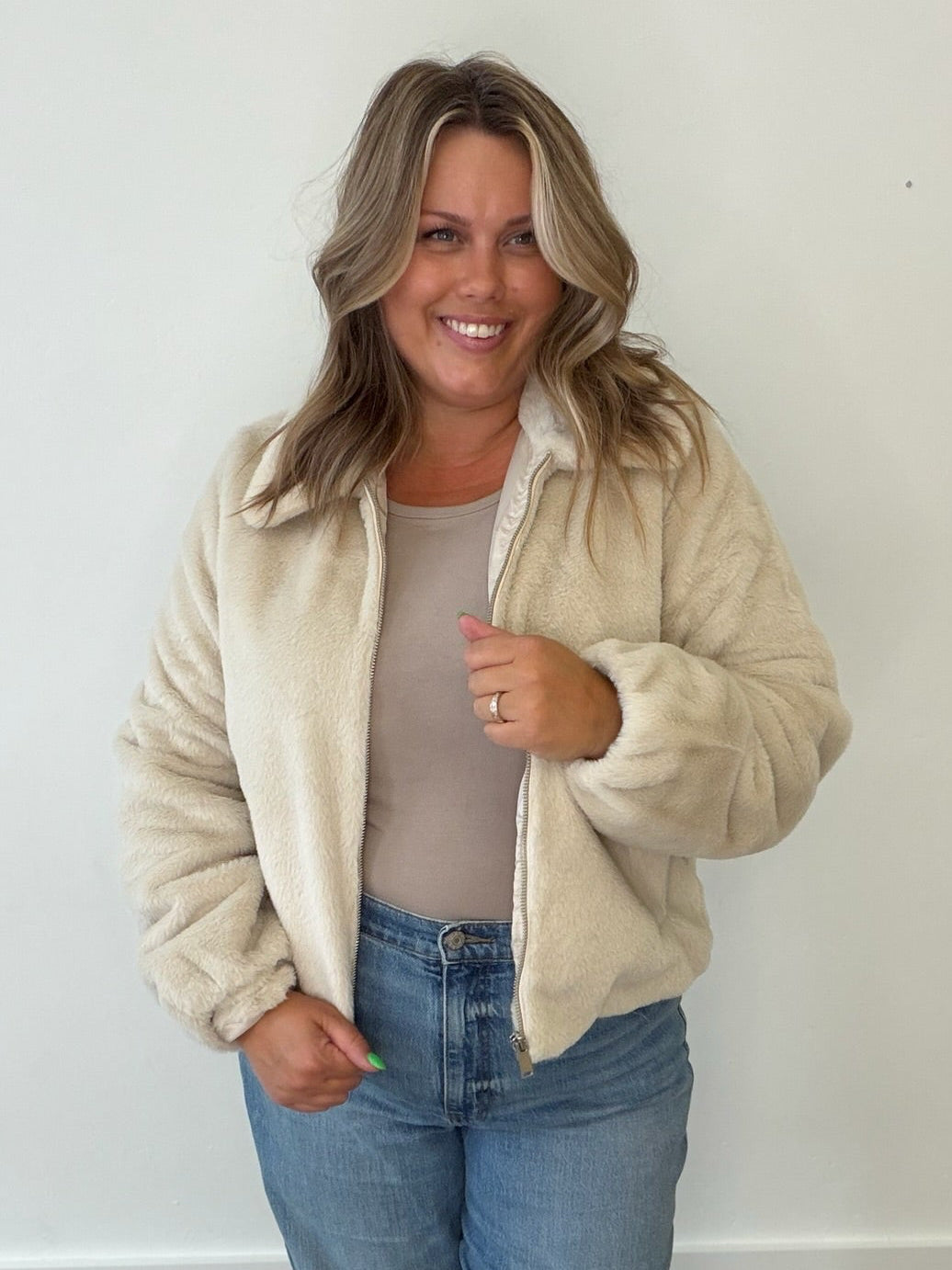 VMSOLAIMA SHORT JACKET - Oatmeal-Coat & Jackets- Hometown Style HTS, women's in store and online boutique located in Ingersoll, Ontario