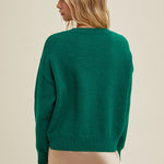 Merry Fluffy Patch Sweater - Green-sweater- Hometown Style HTS, women's in store and online boutique located in Ingersoll, Ontario