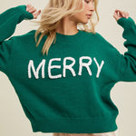 Merry Fluffy Patch Sweater - Green-sweater- Hometown Style HTS, women's in store and online boutique located in Ingersoll, Ontario