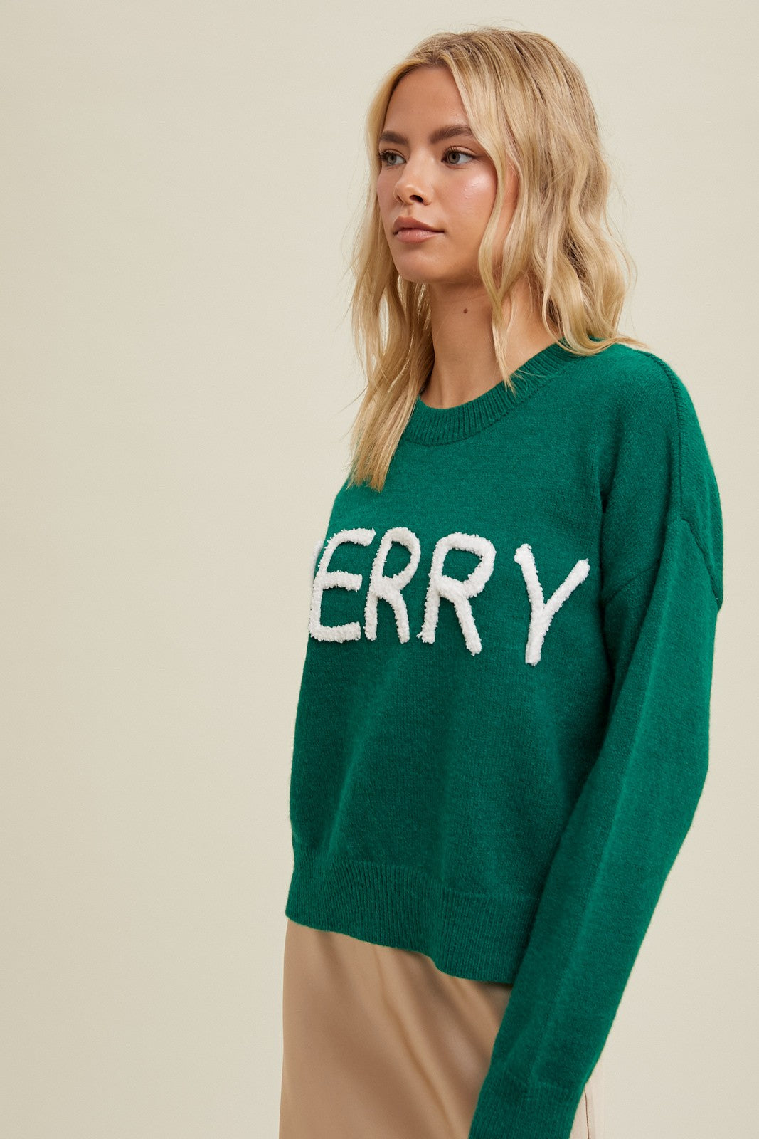 Merry Fluffy Patch Sweater - Green-sweater- Hometown Style HTS, women's in store and online boutique located in Ingersoll, Ontario