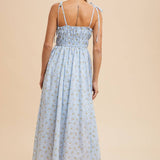 Floral Cotton Maxi Dress - Blue-dress- Hometown Style HTS, women's in store and online boutique located in Ingersoll, Ontario