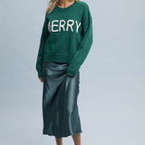 Merry Fluffy Patch Sweater - Green-sweater- Hometown Style HTS, women's in store and online boutique located in Ingersoll, Ontario