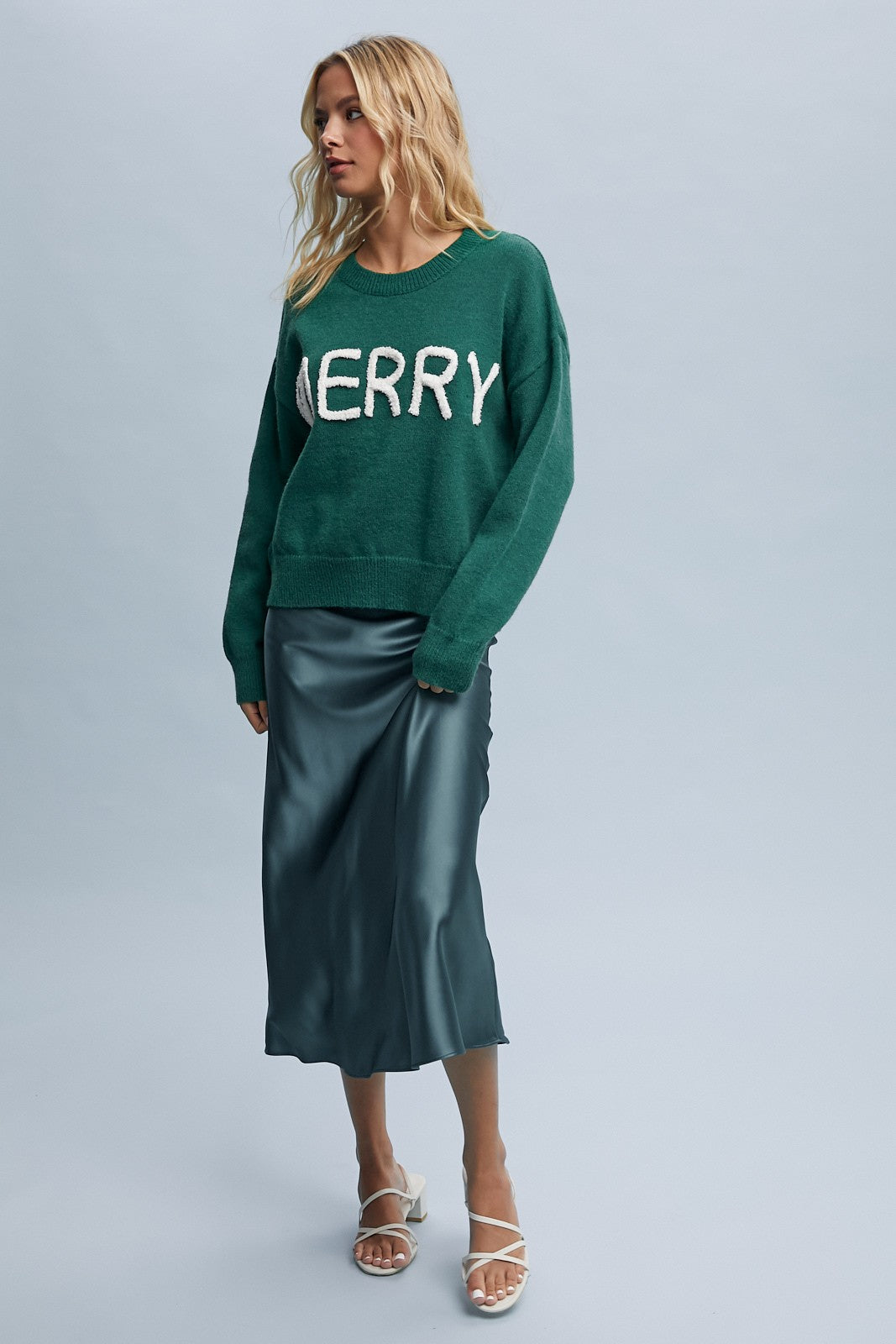 Merry Fluffy Patch Sweater - Green-sweater- Hometown Style HTS, women's in store and online boutique located in Ingersoll, Ontario