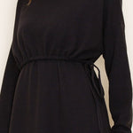 Cinched Dress - Black-Dress- Hometown Style HTS, women's in store and online boutique located in Ingersoll, Ontario