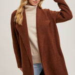 Open Front Knit Coat - Chestnut-jacket- Hometown Style HTS, women's in store and online boutique located in Ingersoll, Ontario