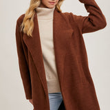 Open Front Knit Coat - Chestnut-jacket- Hometown Style HTS, women's in store and online boutique located in Ingersoll, Ontario
