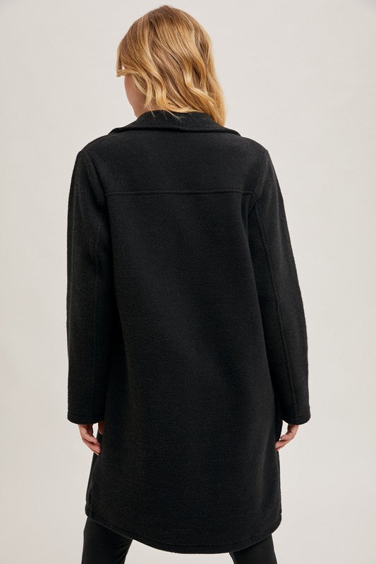 Open Front Knit Coat - Black- Hometown Style HTS, women's in store and online boutique located in Ingersoll, Ontario