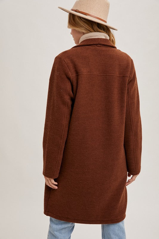 Open Front Knit Coat - Chestnut- Hometown Style HTS, women's in store and online boutique located in Ingersoll, Ontario