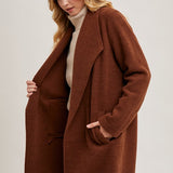 Open Front Knit Coat - Chestnut-jacket- Hometown Style HTS, women's in store and online boutique located in Ingersoll, Ontario