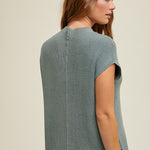 Mock Neck Sweater Top - Mint-tops- Hometown Style HTS, women's in store and online boutique located in Ingersoll, Ontario