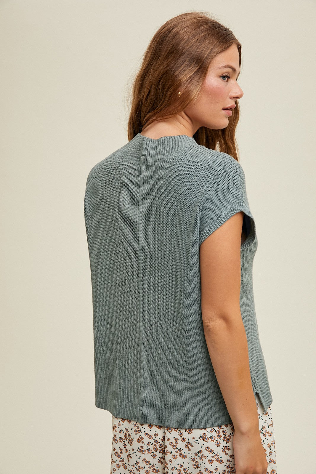 Mock Neck Sweater Top - Mint-tops- Hometown Style HTS, women's in store and online boutique located in Ingersoll, Ontario