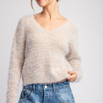 Cropped Mohair Sweater - Sand-sweater- Hometown Style HTS, women's in store and online boutique located in Ingersoll, Ontario