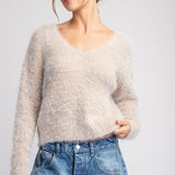 Cropped Mohair Sweater - Sand-sweater- Hometown Style HTS, women's in store and online boutique located in Ingersoll, Ontario