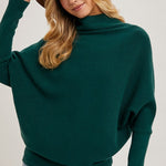 Soft Slouch Sweater - Green-Shirts & Tops- Hometown Style HTS, women's in store and online boutique located in Ingersoll, Ontario