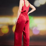 Satin Trousers - Red-dress pants- Hometown Style HTS, women's in store and online boutique located in Ingersoll, Ontario