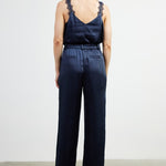 Satin Trousers - Navy-dress pants- Hometown Style HTS, women's in store and online boutique located in Ingersoll, Ontario