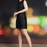 Sequin Mini Dress - Black-Dress- Hometown Style HTS, women's in store and online boutique located in Ingersoll, Ontario