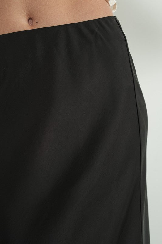 Satin-Like Maxi Skirt - Black-Skirt- Hometown Style HTS, women's in store and online boutique located in Ingersoll, Ontario