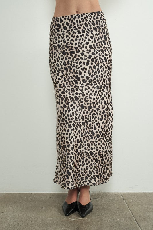 Satin-Like Maxi Skirt - Leopard-Skirt- Hometown Style HTS, women's in store and online boutique located in Ingersoll, Ontario