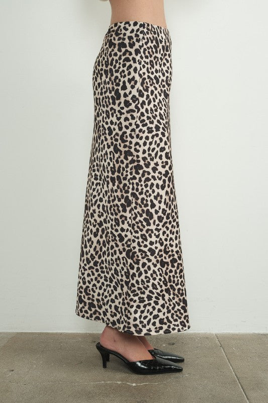 Satin-Like Maxi Skirt - Leopard-Skirt- Hometown Style HTS, women's in store and online boutique located in Ingersoll, Ontario