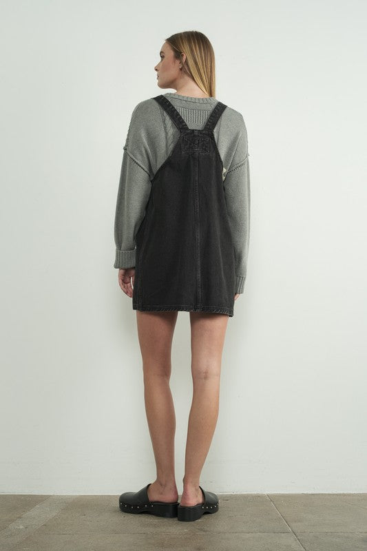 Denim Overall Mini Dress-dress- Hometown Style HTS, women's in store and online boutique located in Ingersoll, Ontario