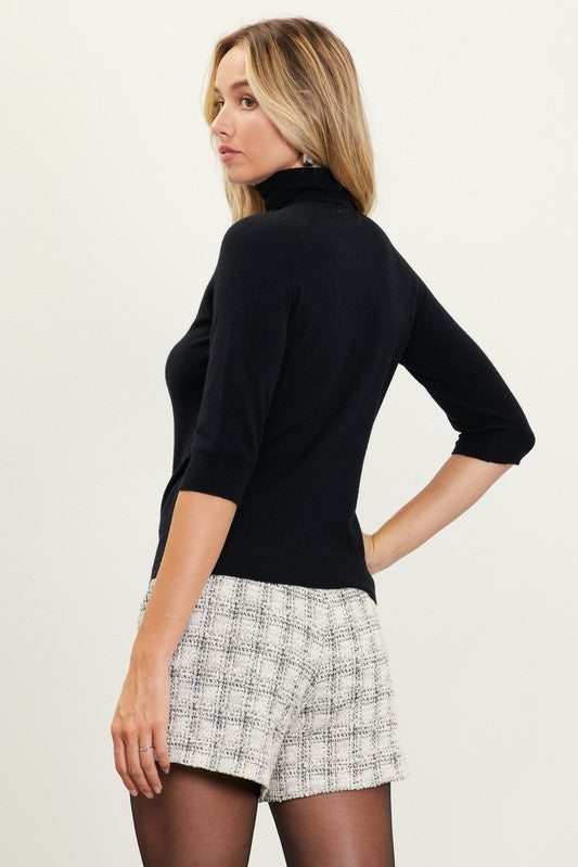 Soft Turtle Neck - Black-Sweaters and Cardigans- Hometown Style HTS, women's in store and online boutique located in Ingersoll, Ontario