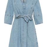 KAjordi Denim Dress - Light Blue Wash-Casual Dresses- Hometown Style HTS, women's in store and online boutique located in Ingersoll, Ontario