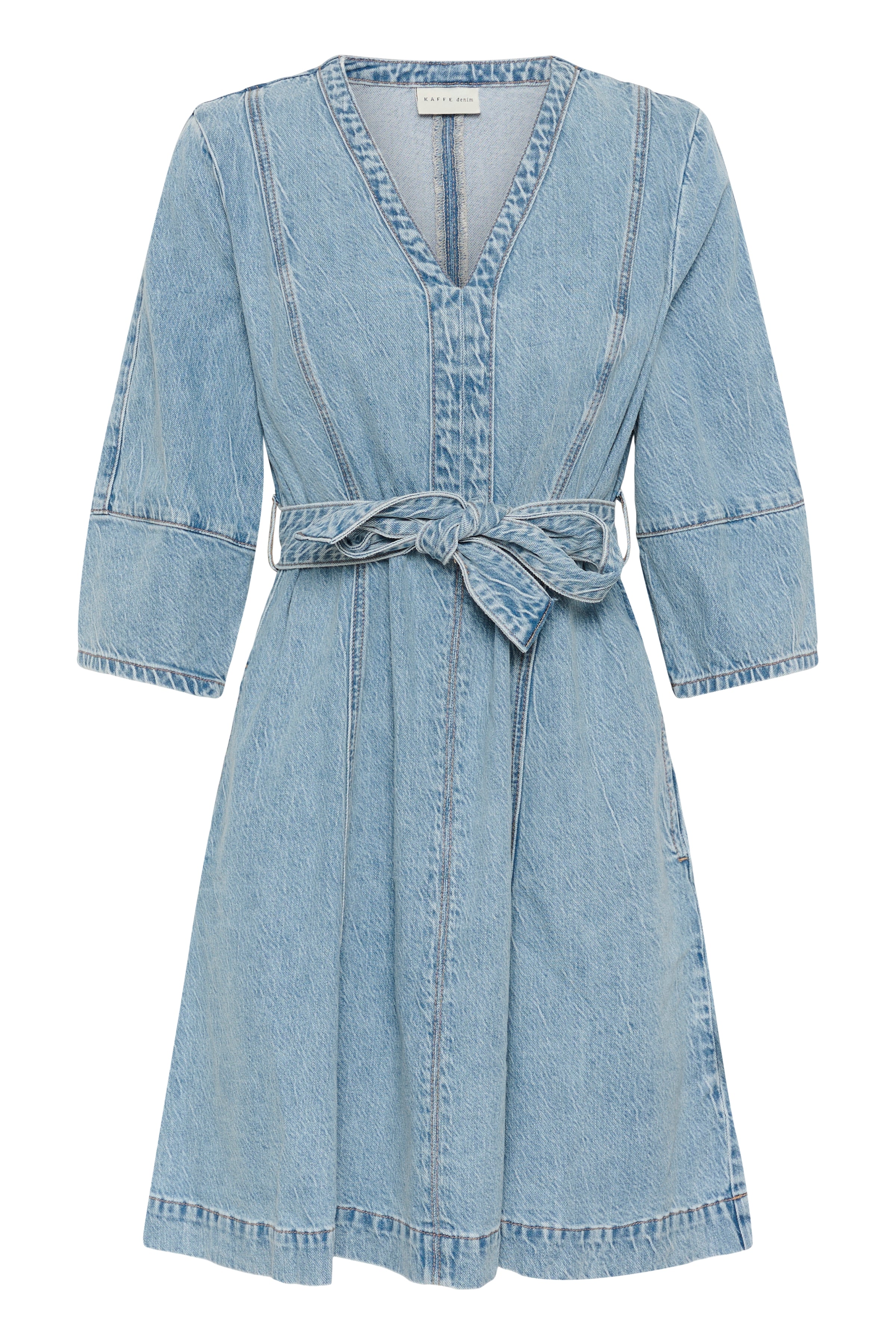 KAjordi Denim Dress - Light Blue Wash-Casual Dresses- Hometown Style HTS, women's in store and online boutique located in Ingersoll, Ontario