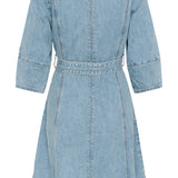 KAjordi Denim Dress - Light Blue Wash-Casual Dresses- Hometown Style HTS, women's in store and online boutique located in Ingersoll, Ontario