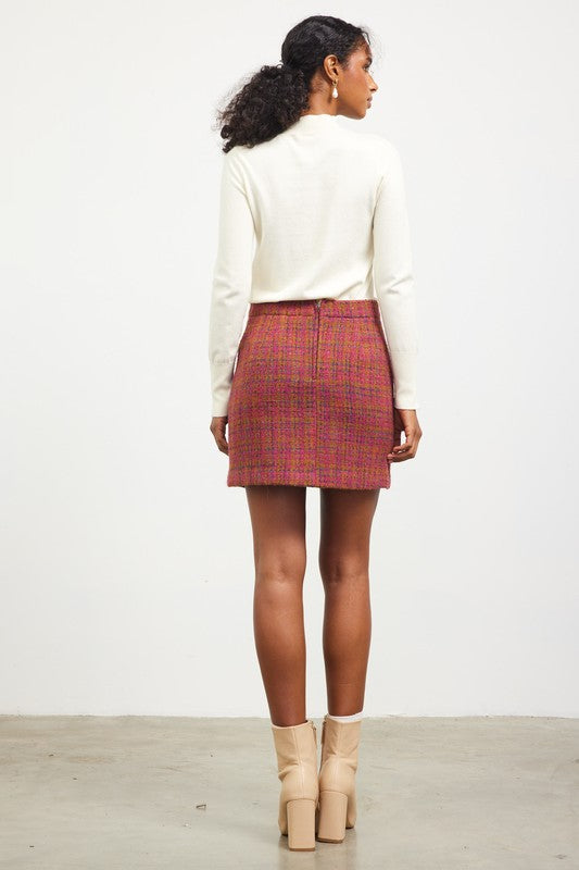 Tweed Mini Skirt-Skirt- Hometown Style HTS, women's in store and online boutique located in Ingersoll, Ontario