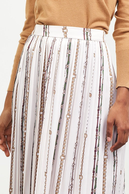 Chain Pleated Midi Skirt-skirt- Hometown Style HTS, women's in store and online boutique located in Ingersoll, Ontario